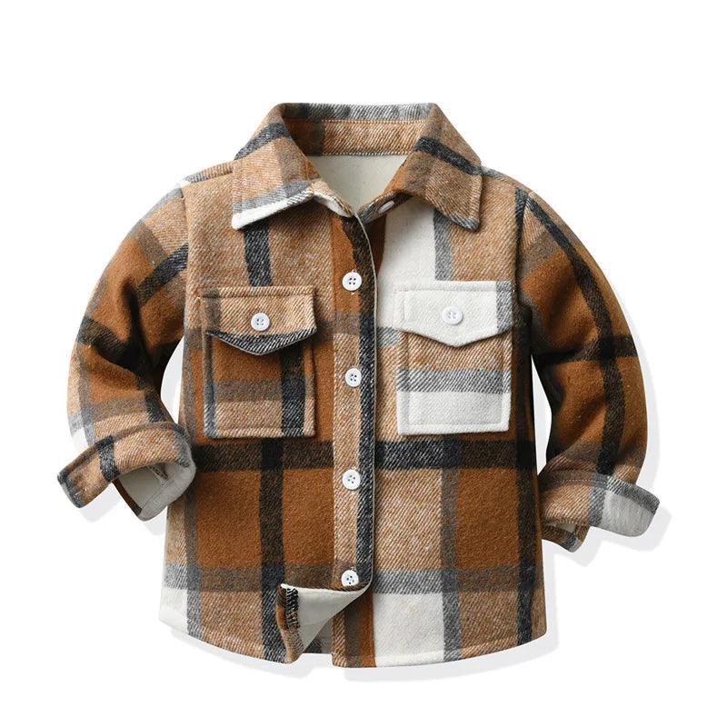 Fleece Lined Shacket | Black & Tan