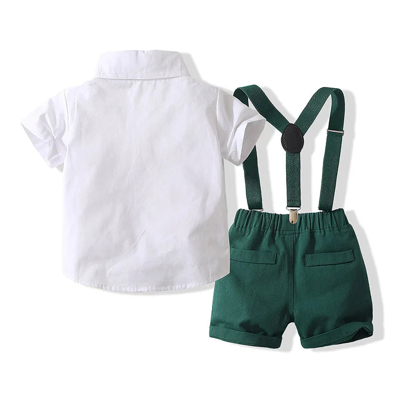Preppy Green Suspender Set