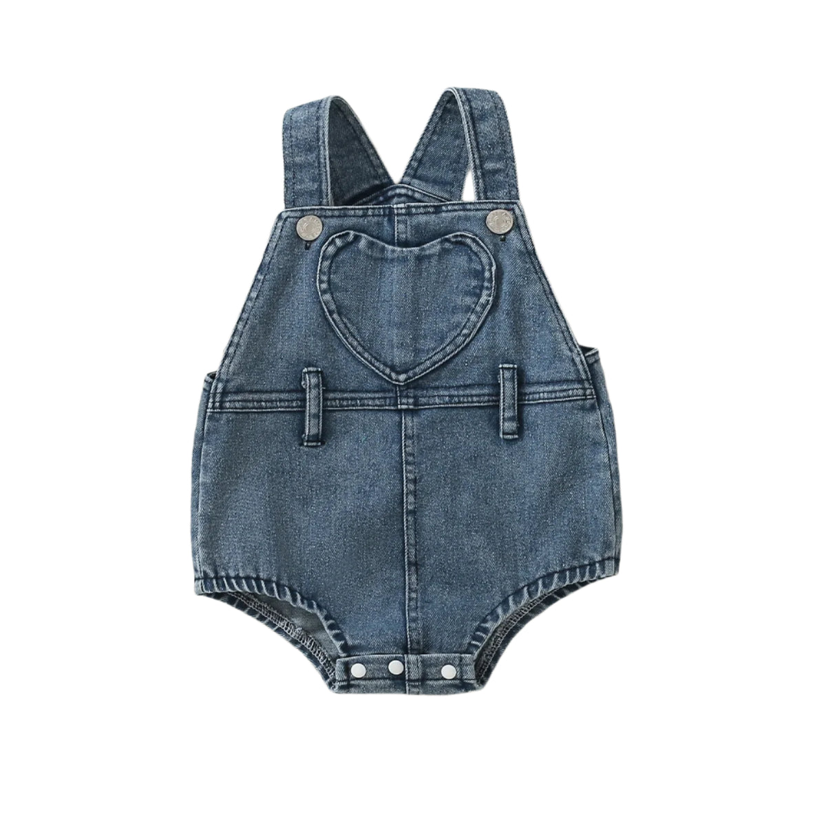Baby Denim Romper Heart Pocket – My Little Wardrobe