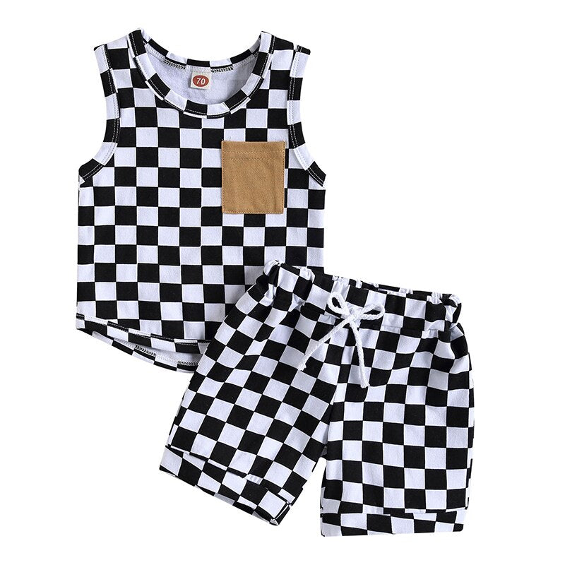 Monochrome Checkers Tank Set