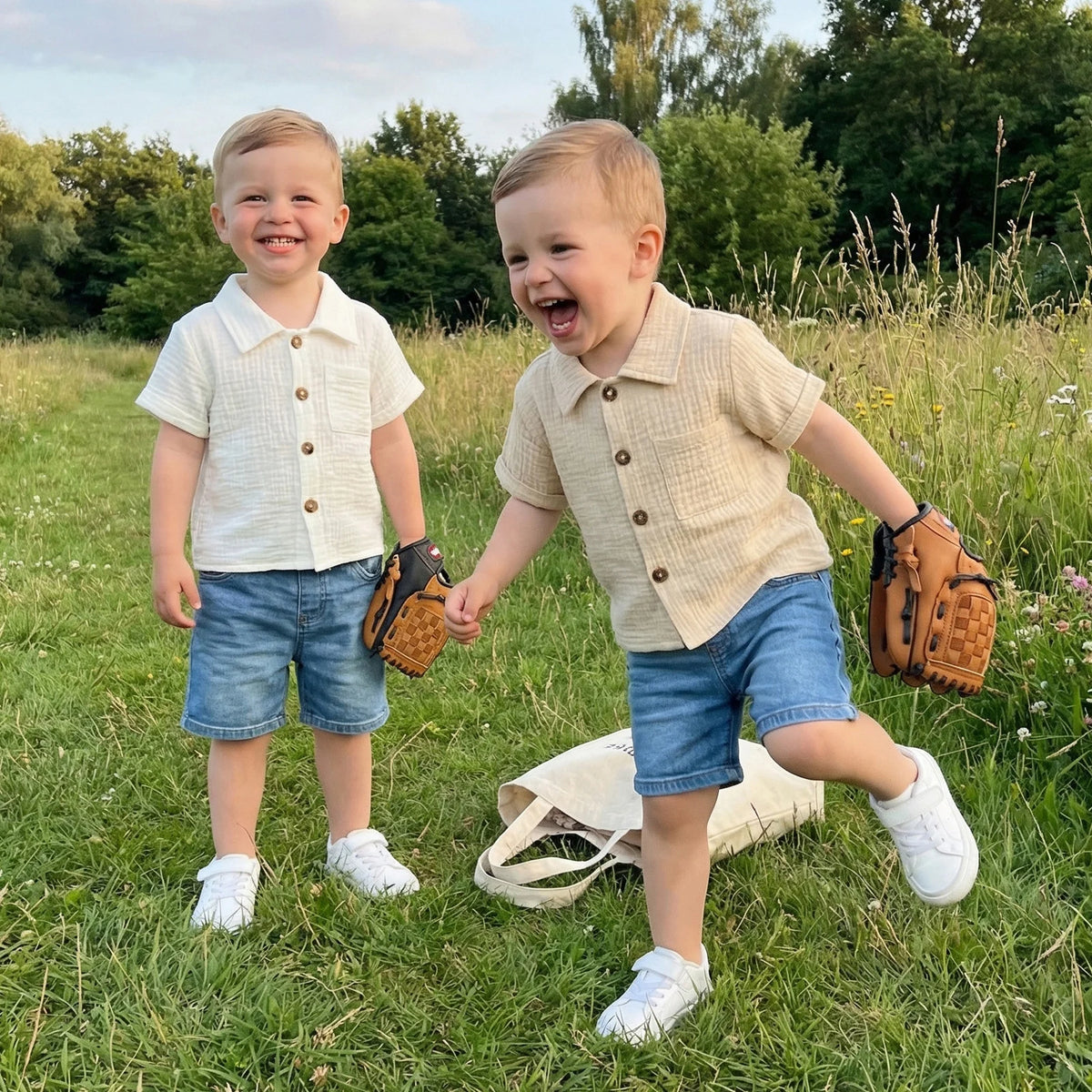 Johnny Button Up Shirt 2 pack | Beige & Cream
