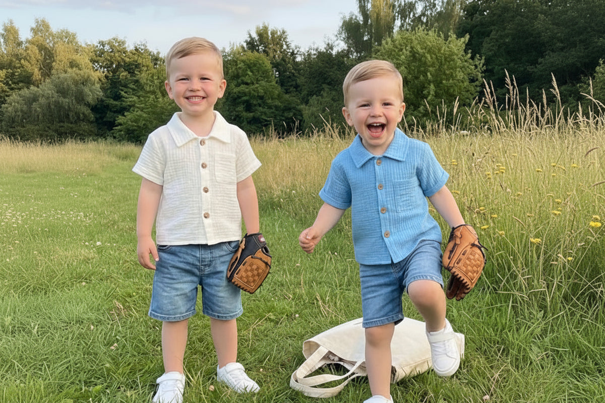 Johnny Button Up Shirt 2 pack | Blue & Cream