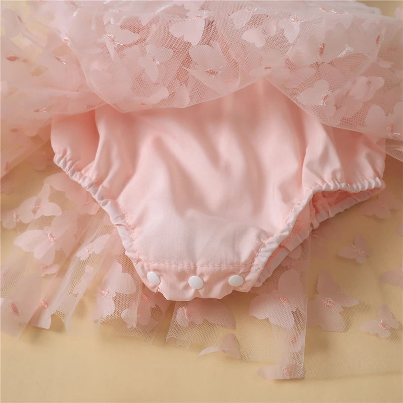 Butterfly Party Romper Dress | Frosting Pink