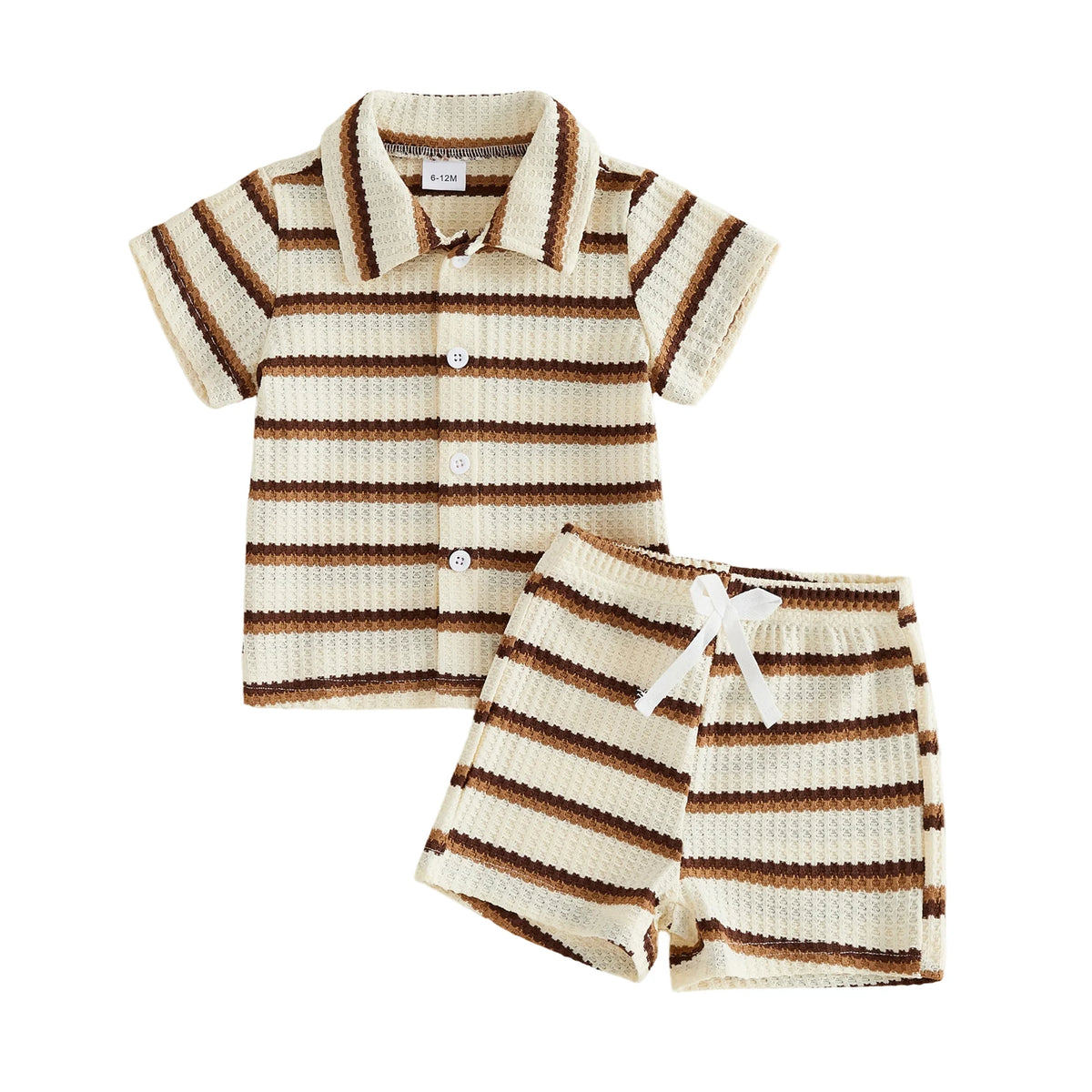 Ventana Shorts Set | Brown Stripe