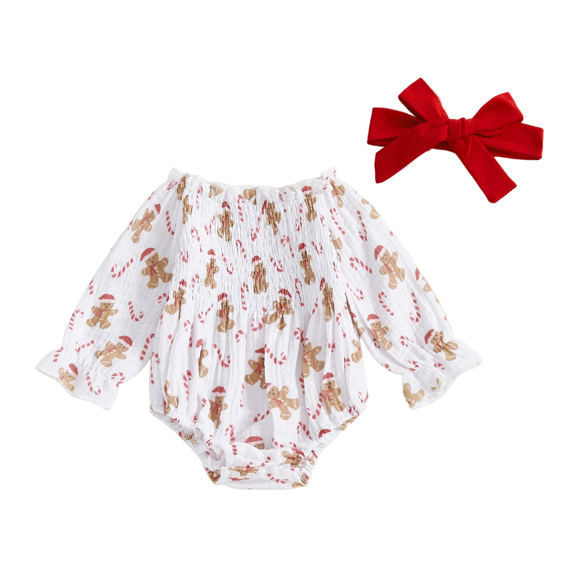Gingerbread Christmas Romper & Matching Headwrap