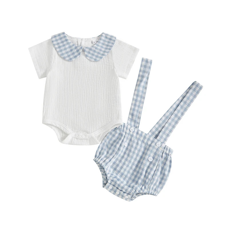 Collar Romper &  Suspenders Set | 3 Colours