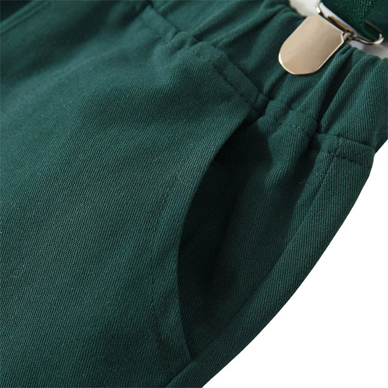 Preppy Green Suspender Set