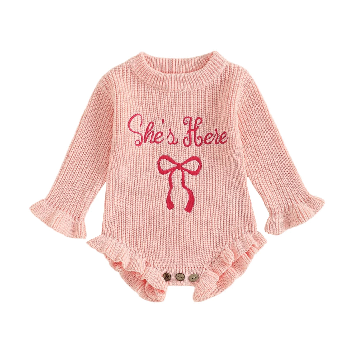 She's Here Knit Romper | 4 colours