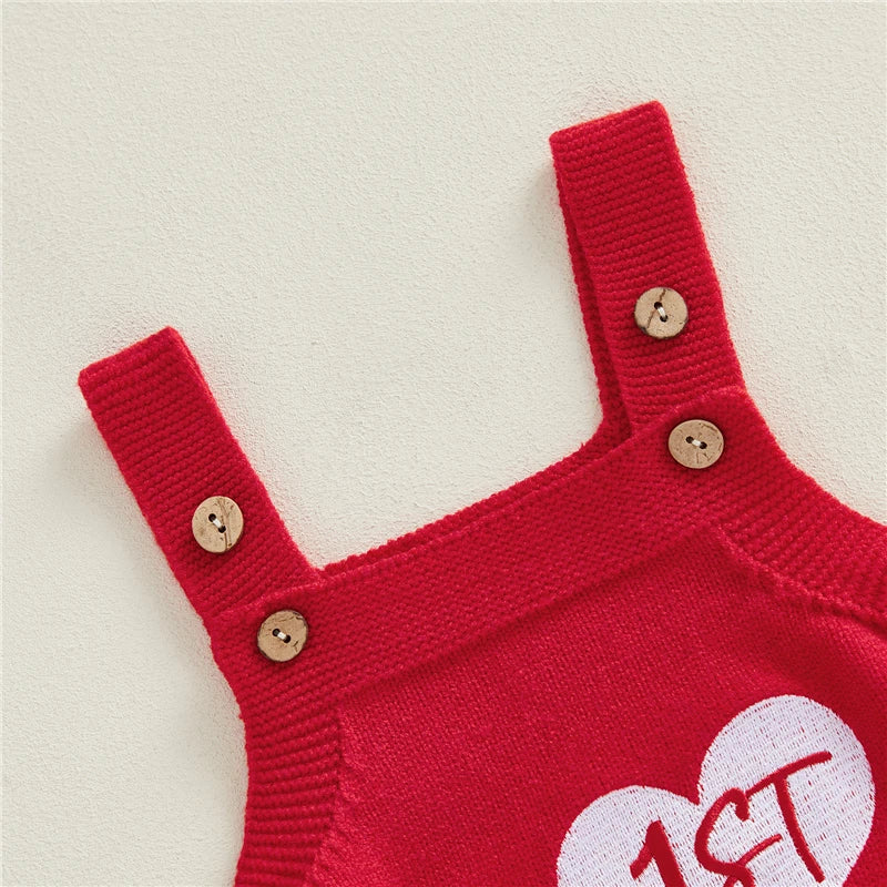 My 1st Valentine's Day Knit Romper | White or Red