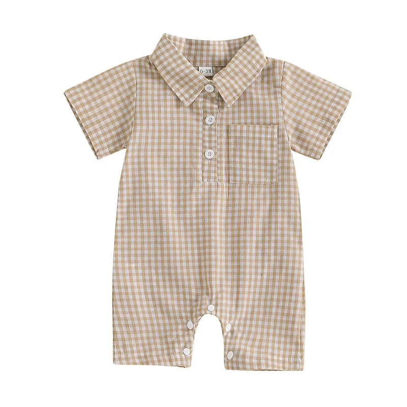 Checkered Pocket Rompers | 3 Colours