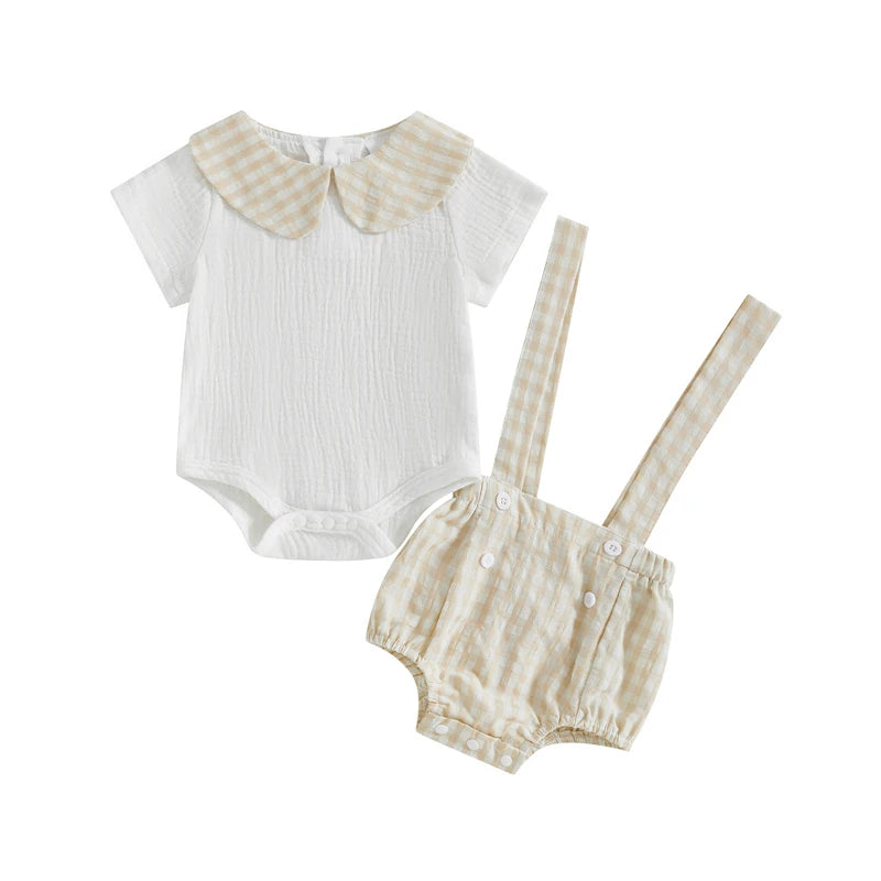 Collar Romper &  Suspenders Set | 3 Colours