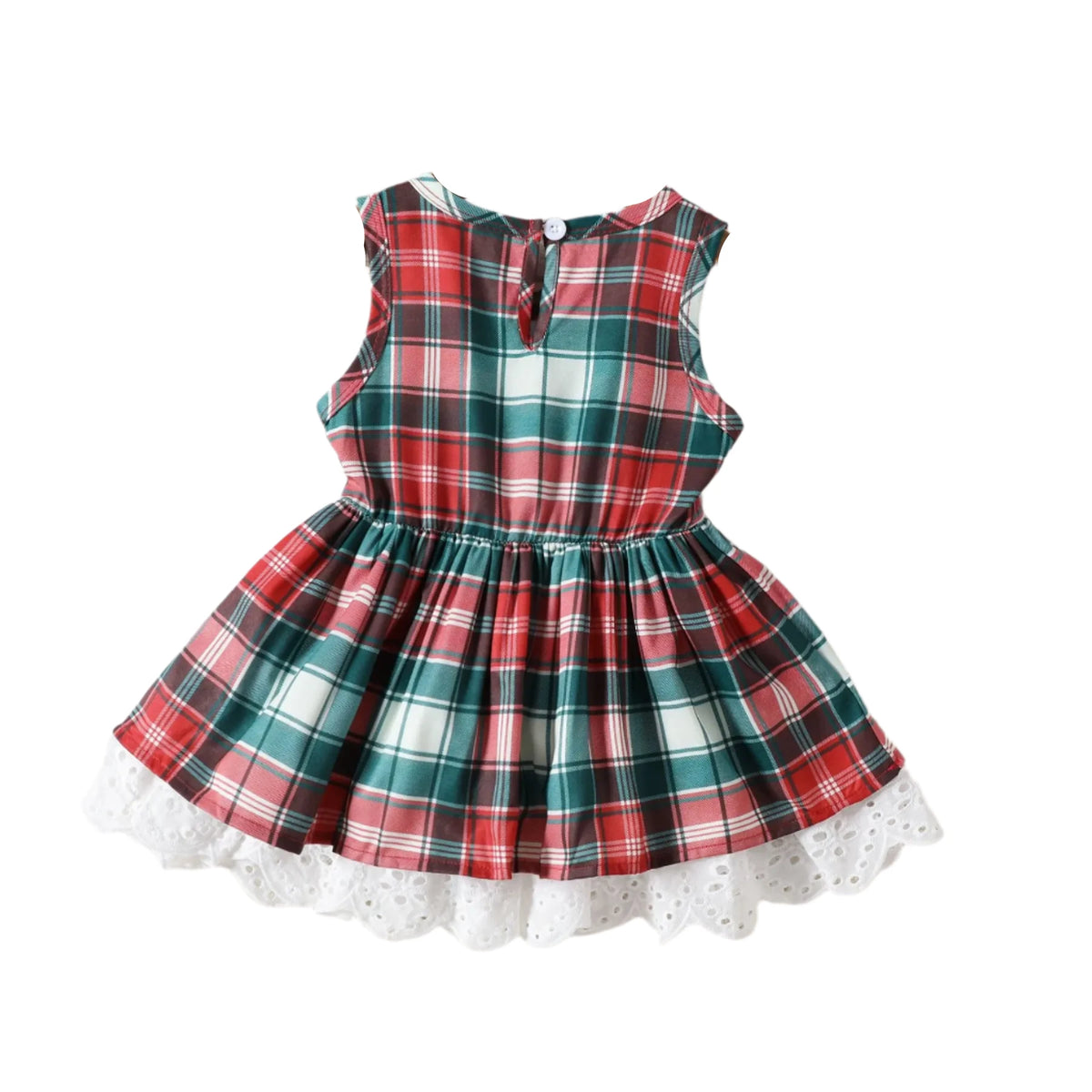 Plaid Christmas Bow Dress