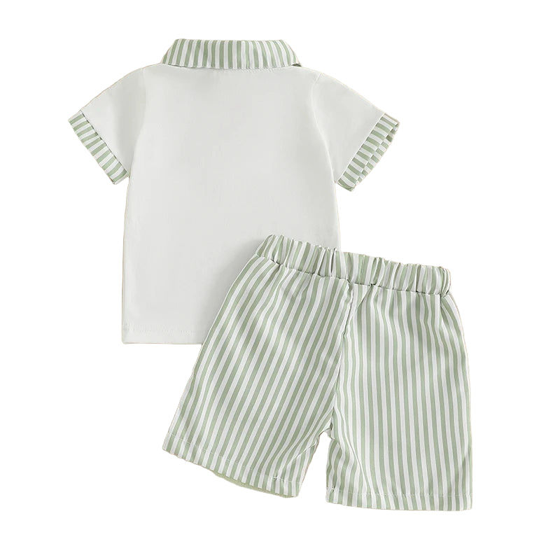 Mint Striped Polo Set