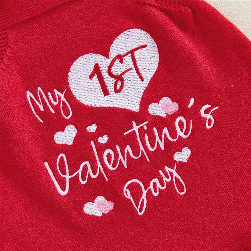 My 1st Valentine's Day Knit Romper | White or Red