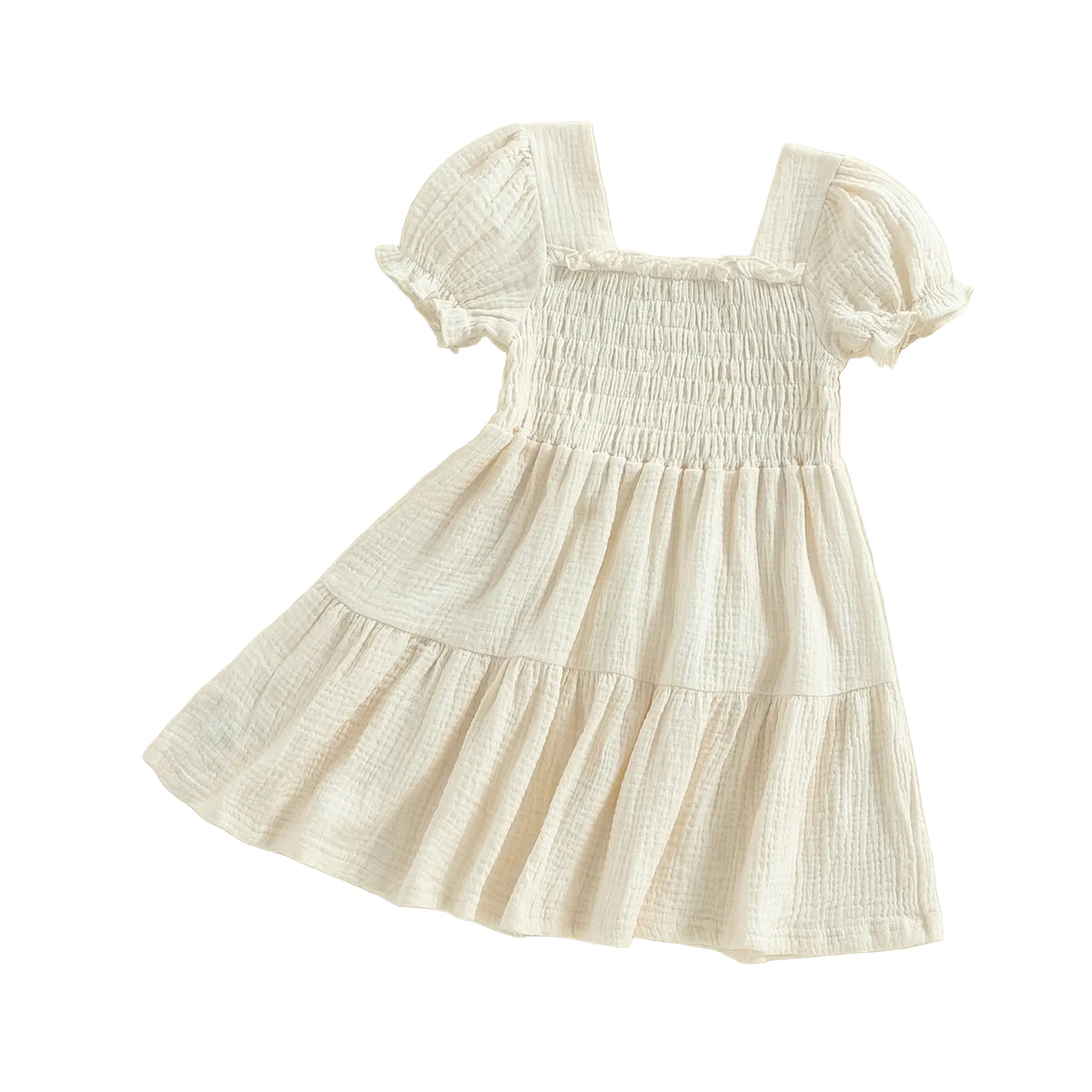 Arabella Shirred Dress | Ivory