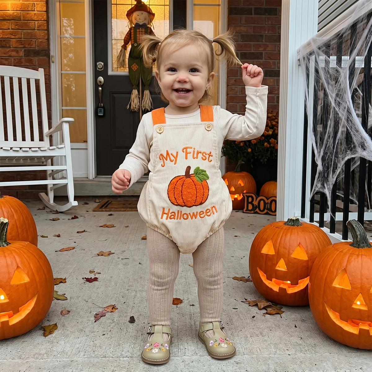 My First Halloween Corduroy Romper