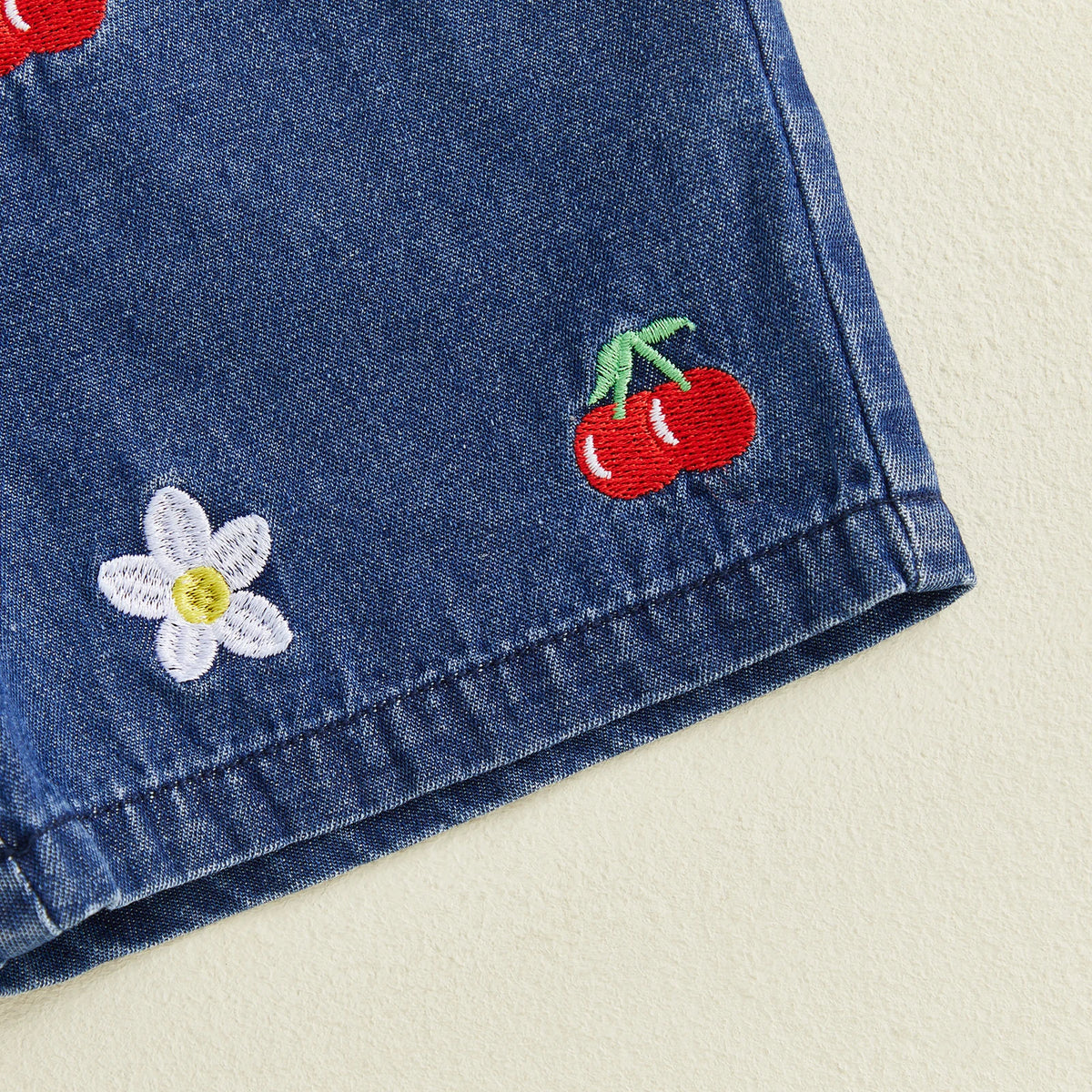 Cherry Cami & Denim Shorts Set