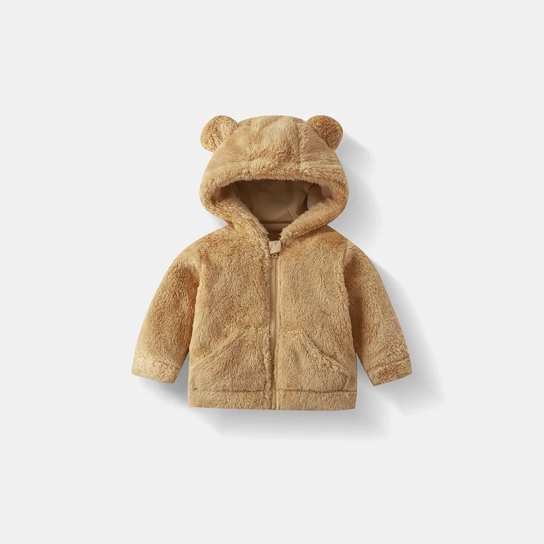 Fluffy Plush Teddy Jacket | Tan