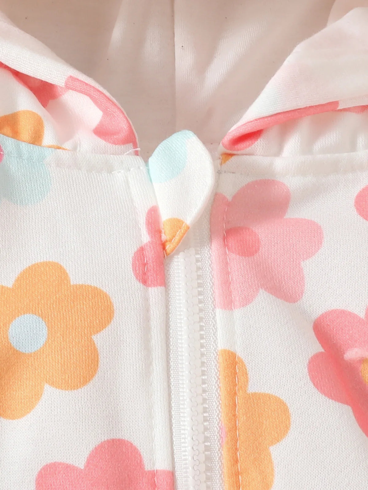 Ear Hooded Zip Floral Romper | 3 Colours