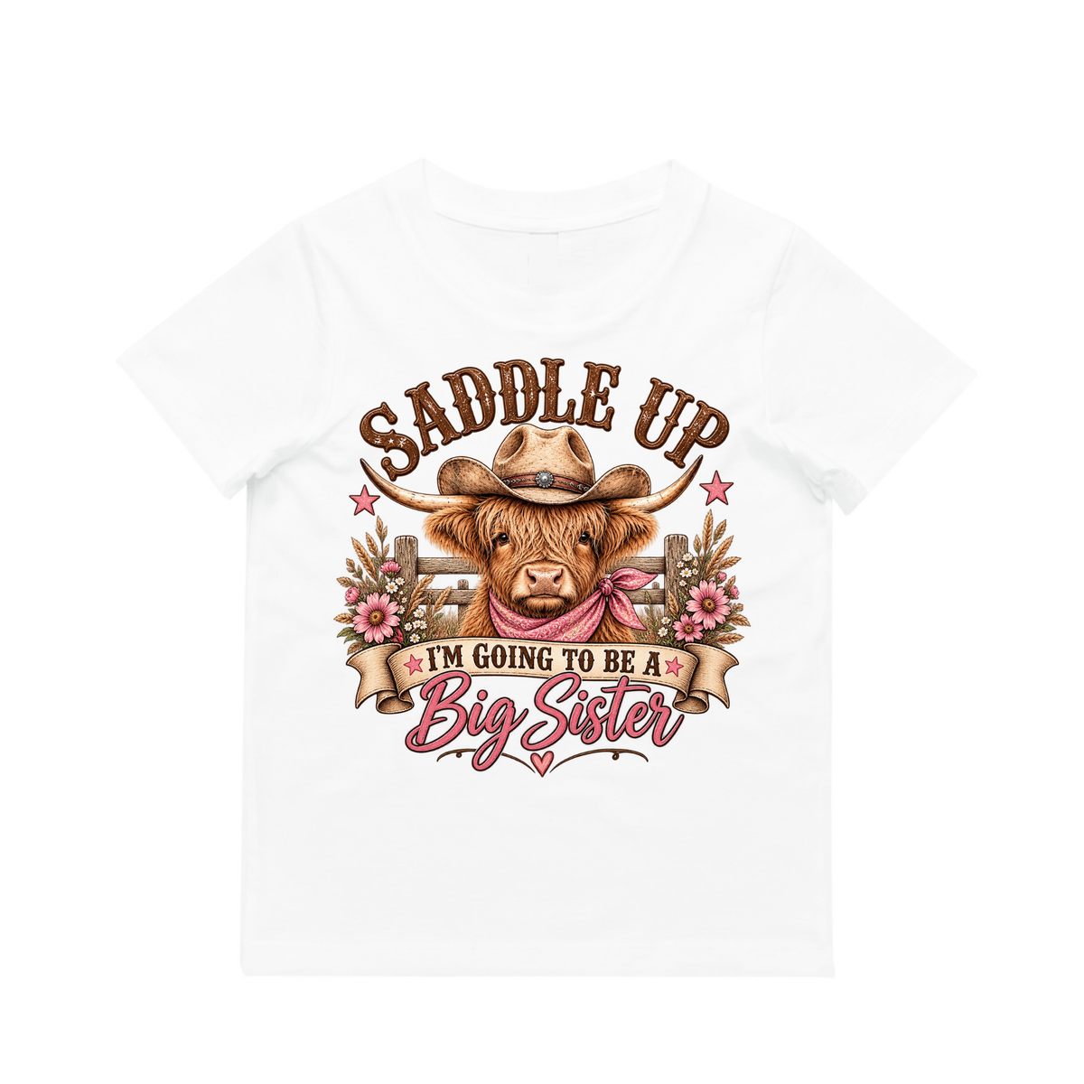 MLW By Design - Saddle Up I'm Going To Be a Big Sister Tee | Various Colours