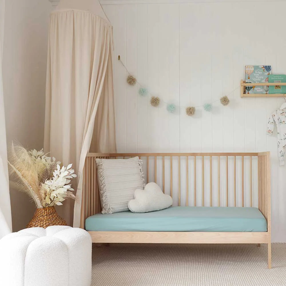 Snuggle Hunny Kids - Organic Fitted Cot Sheet | Sage
