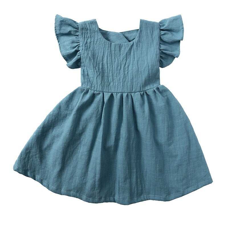 Ruffle Linen Dress | Teal