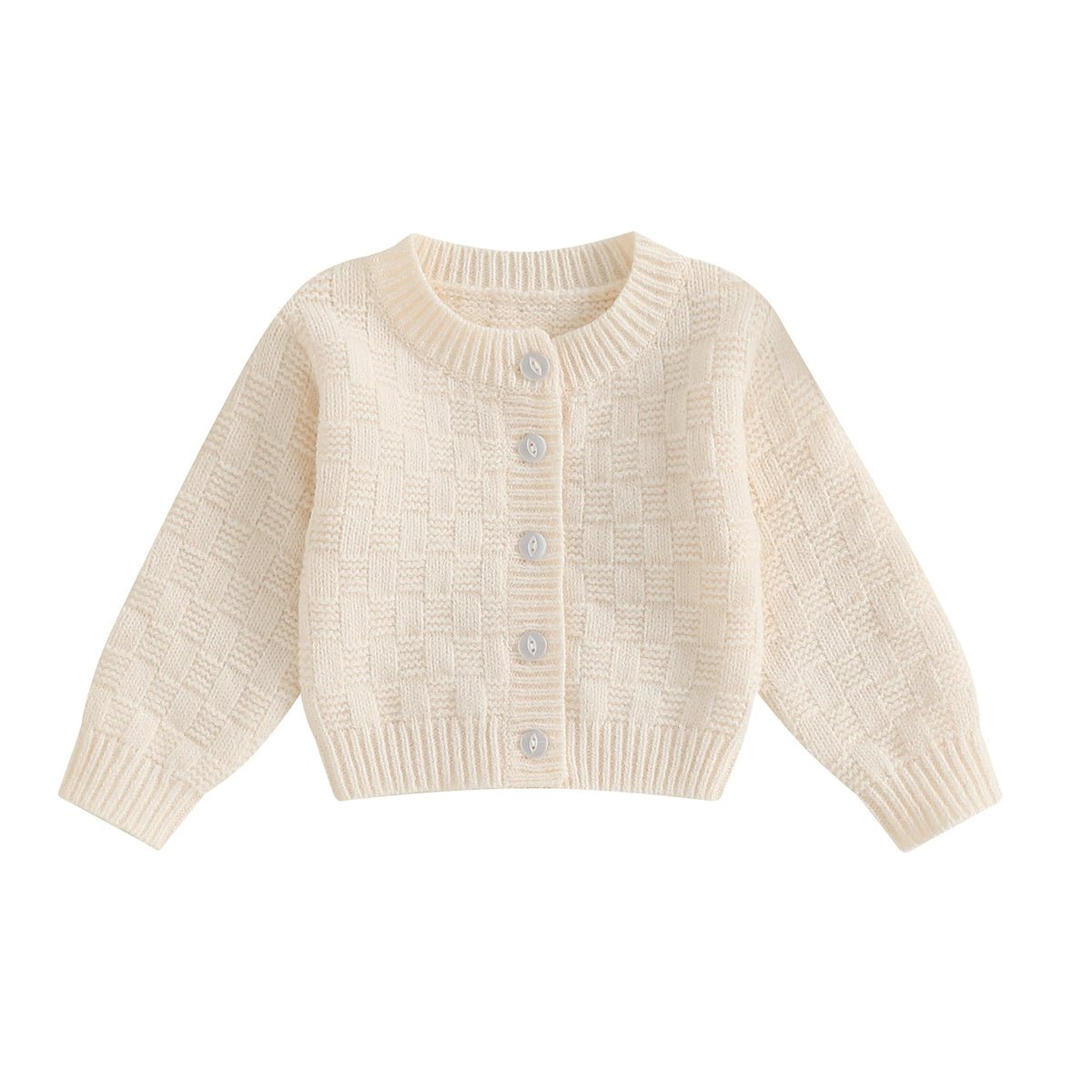Basketweave Knit Cardigan | Cream