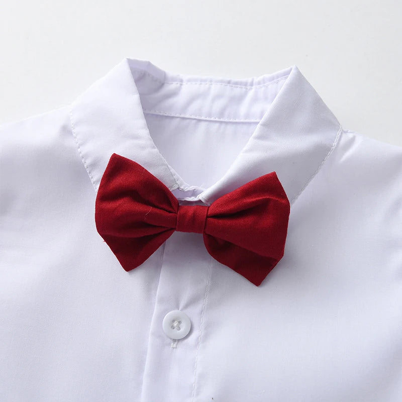 Preppy Red Suspenders Set