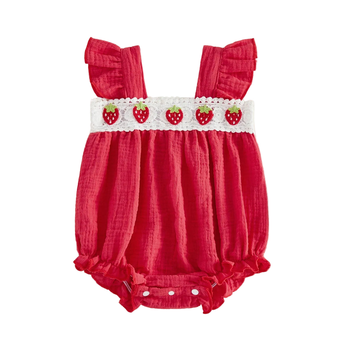 Sweet Strawberry Summer Romper