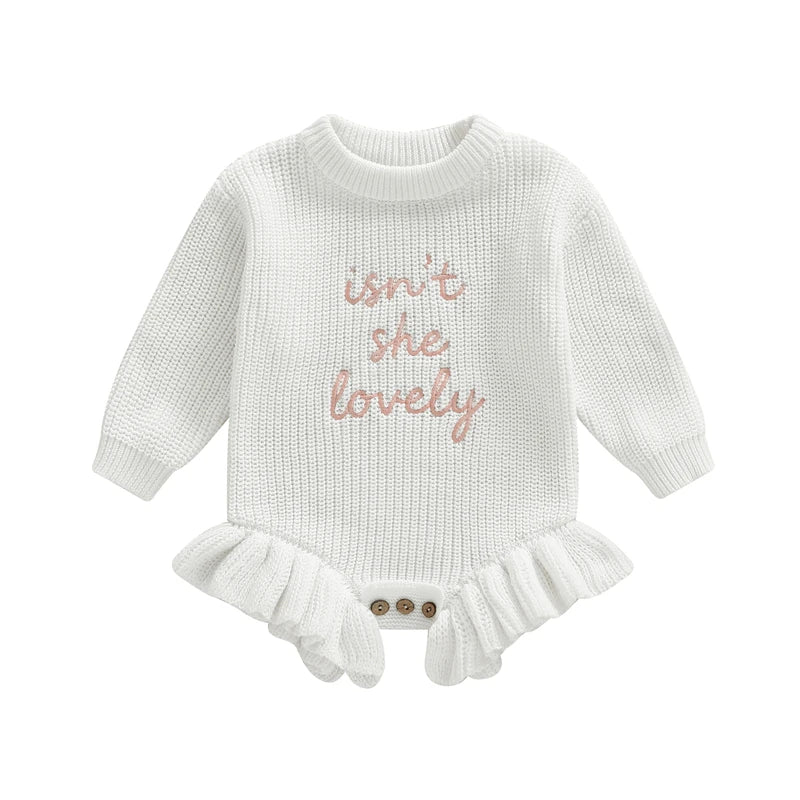 Isn't She Lovely Knit Romper | White