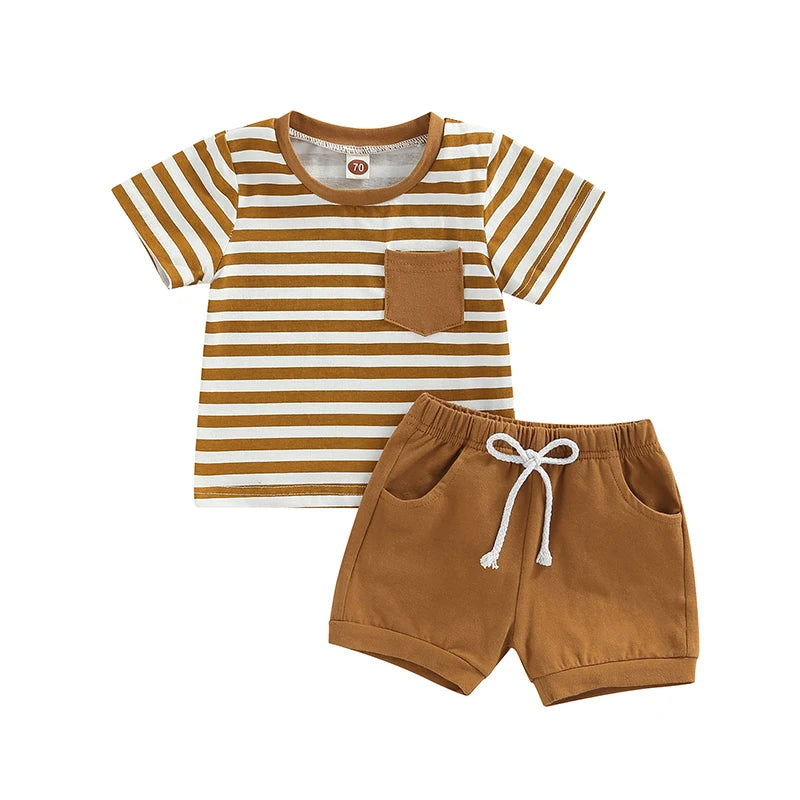 Alex Stripe Summer Set | Brown