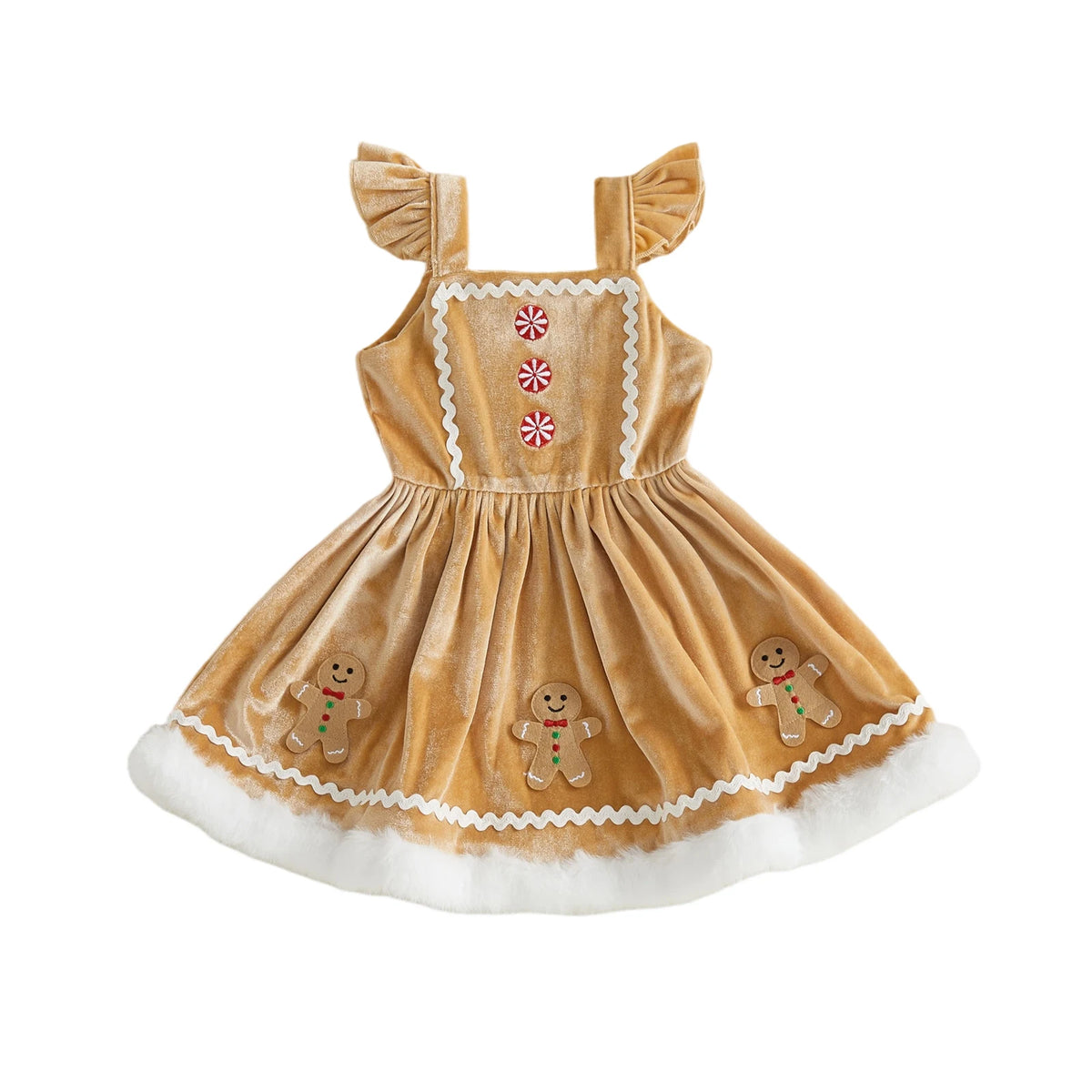 Gingerbread Velvet Christmas Dress