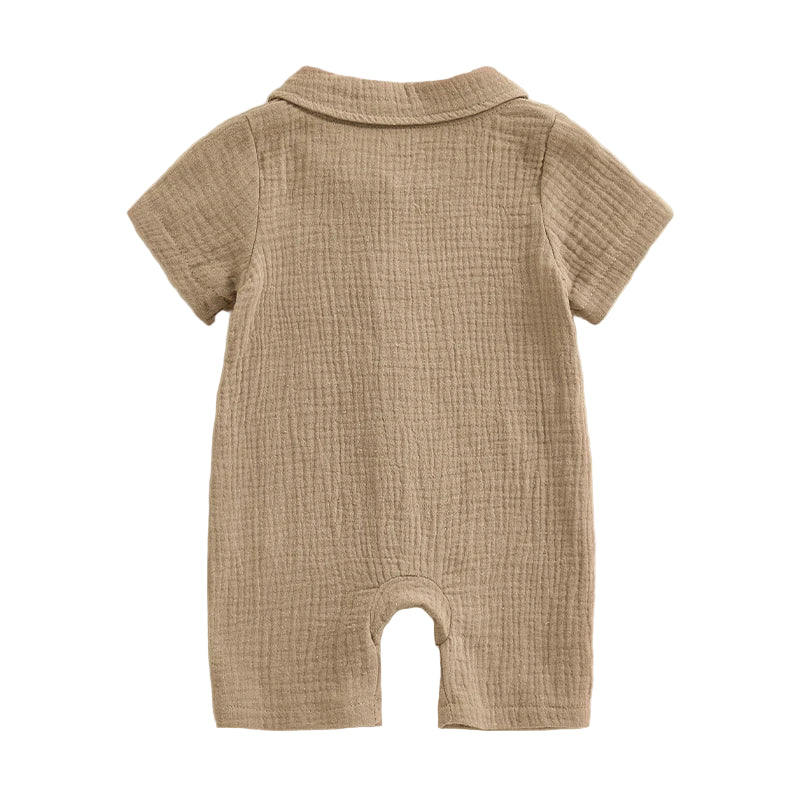 Oliver Muslin Summer Romper | Sand