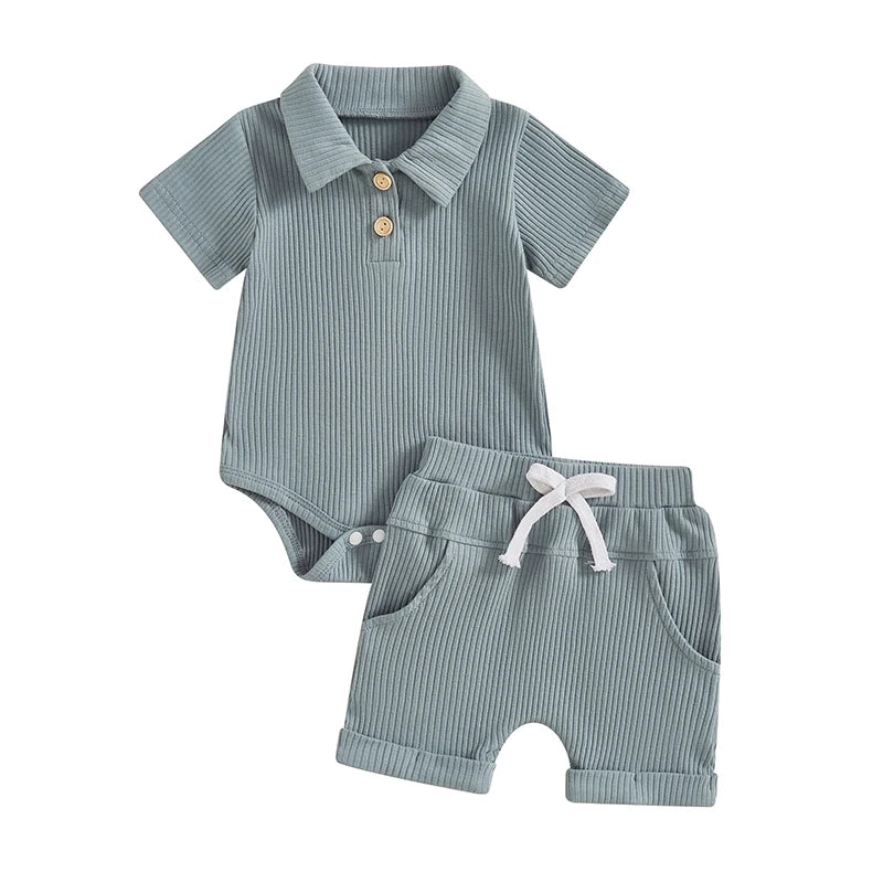 Ribbed Collar Set | Blue