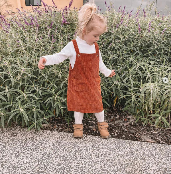 Charlie & Bear - Autumn Corduroy Dress | Chestnut (CLEARANCE)