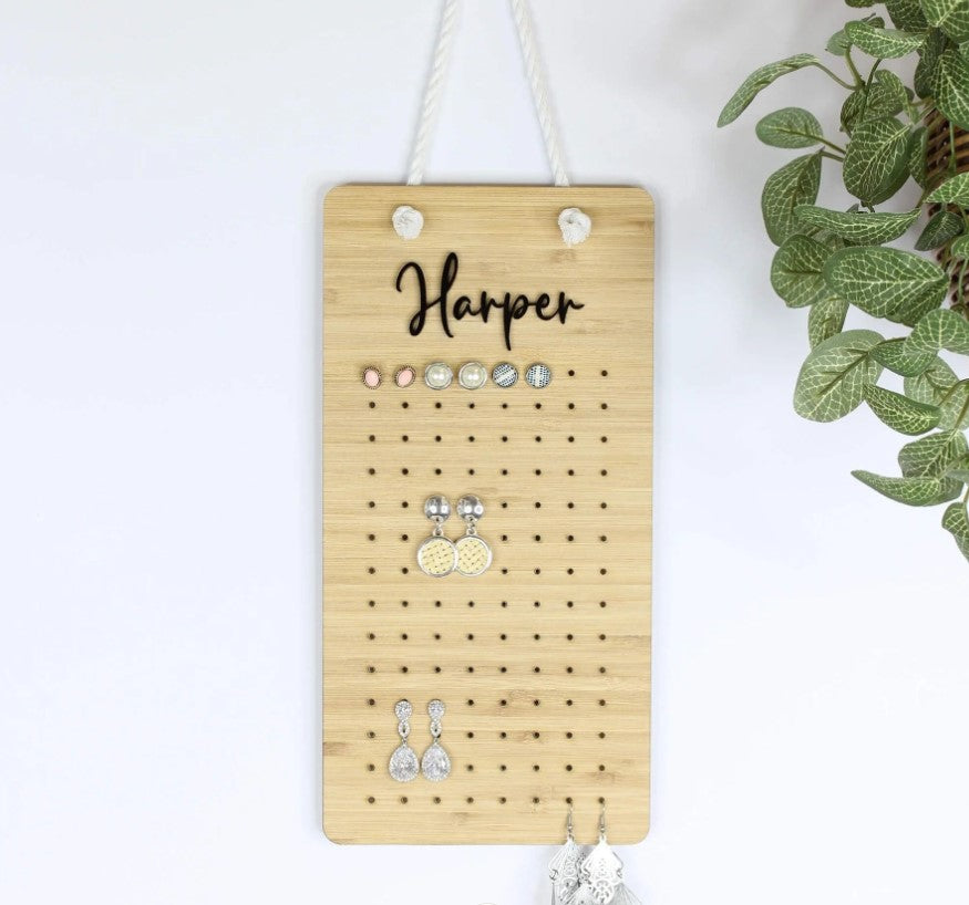 Meridian Etch - Personalised Bamboo Earring Board Small 15x30cm