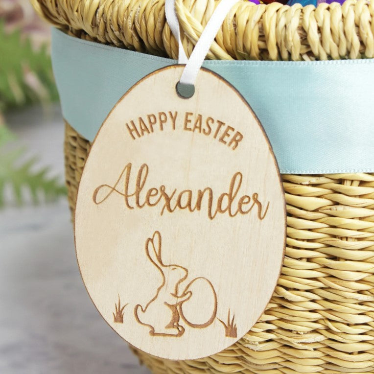 Meridian Etch - Personalised Wooden Small Easter Name Tag