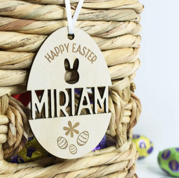 Meridian Etch - Personalised Cutout Wooden Large Easter Name Tag