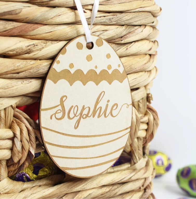 Meridian Etch - Personalised Wooden Large Easter Name Tag