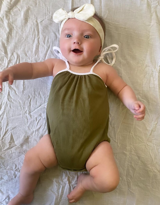 MLW By Design - Candy Ribbed Romper | Olive