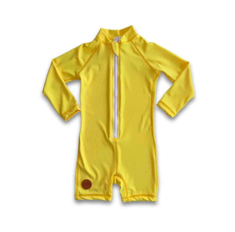 Kicky Swim - One Piece Rashguard Suit | Sunshine Yellow (CLEARANCE)