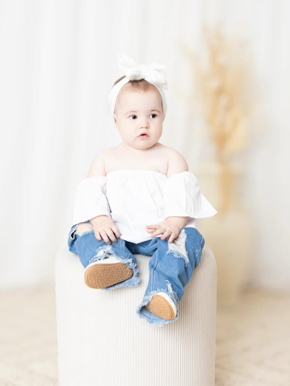 Ripped Jeans Set | White