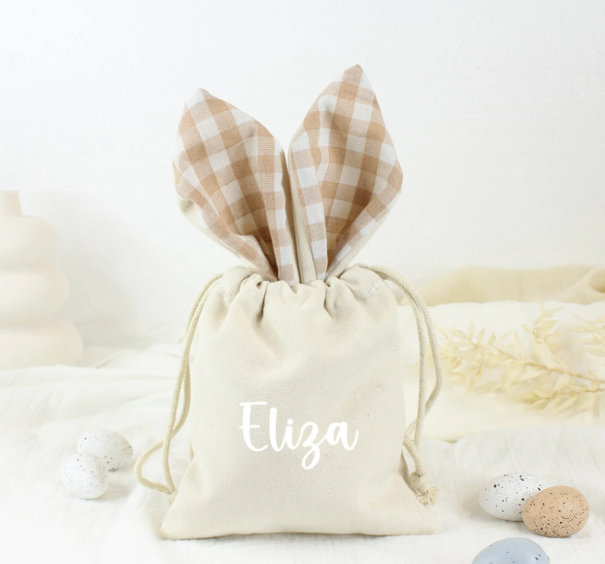 Meridian Etch - Personalised Bunny Ears Easter Bag | Beige