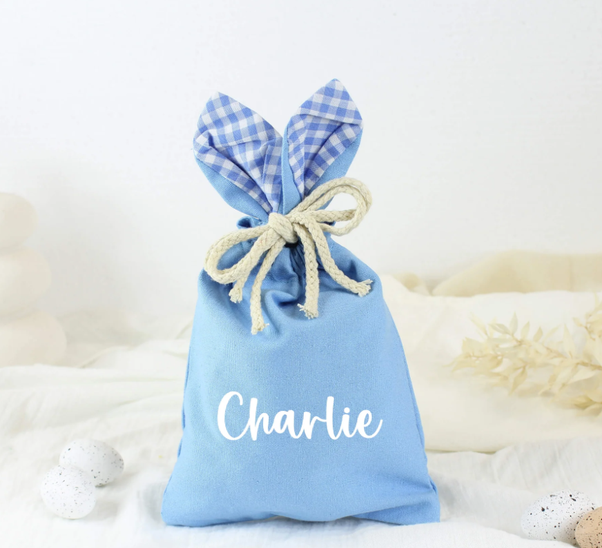 Meridian Etch - Personalised Bunny Ears Easter Bag | Blue