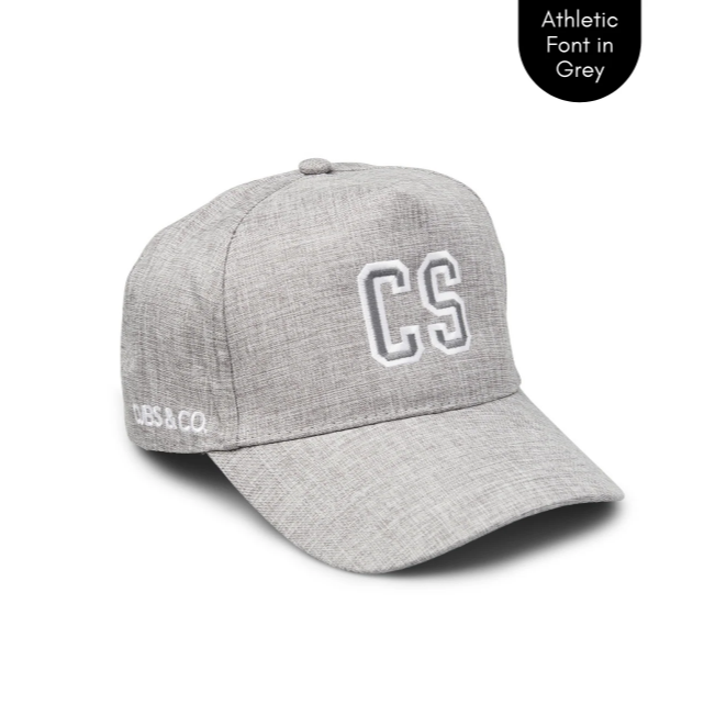 Cubs & Co - PERSONALISED GREY W/ INITIALS | ATHLETIC FONT BLACK