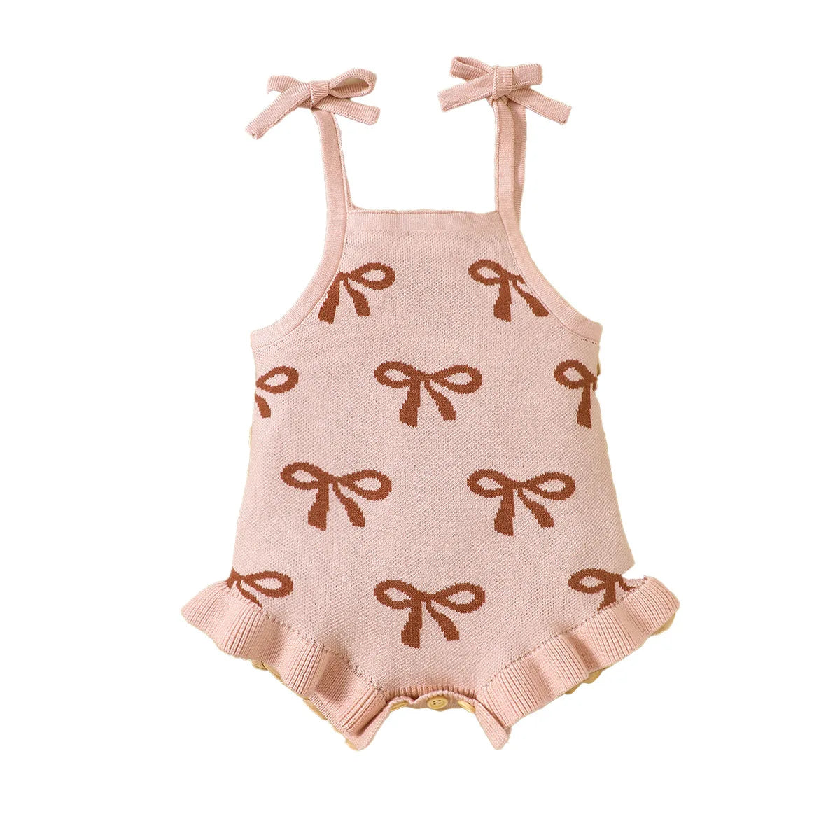 Knit Bows Tie Up Romper