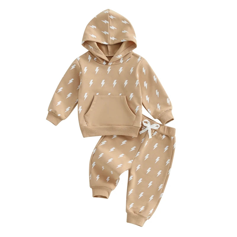 Lightning Tracksuit Set | Tan