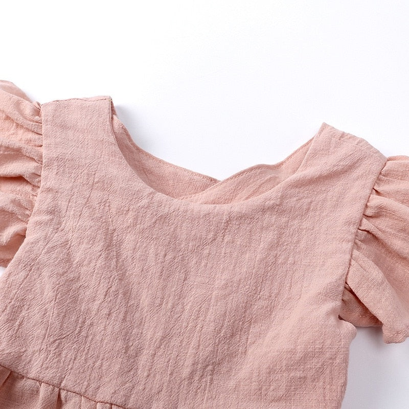 Ruffle Linen Dress | Blush