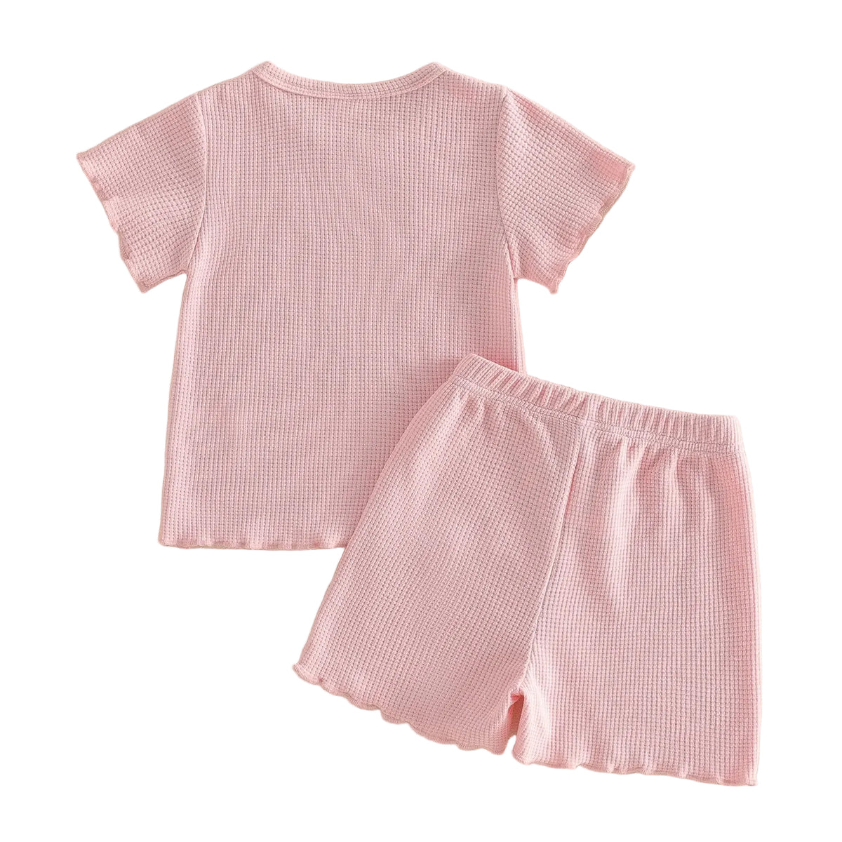 Daddy's Girl Waffle Bow Set | Pink