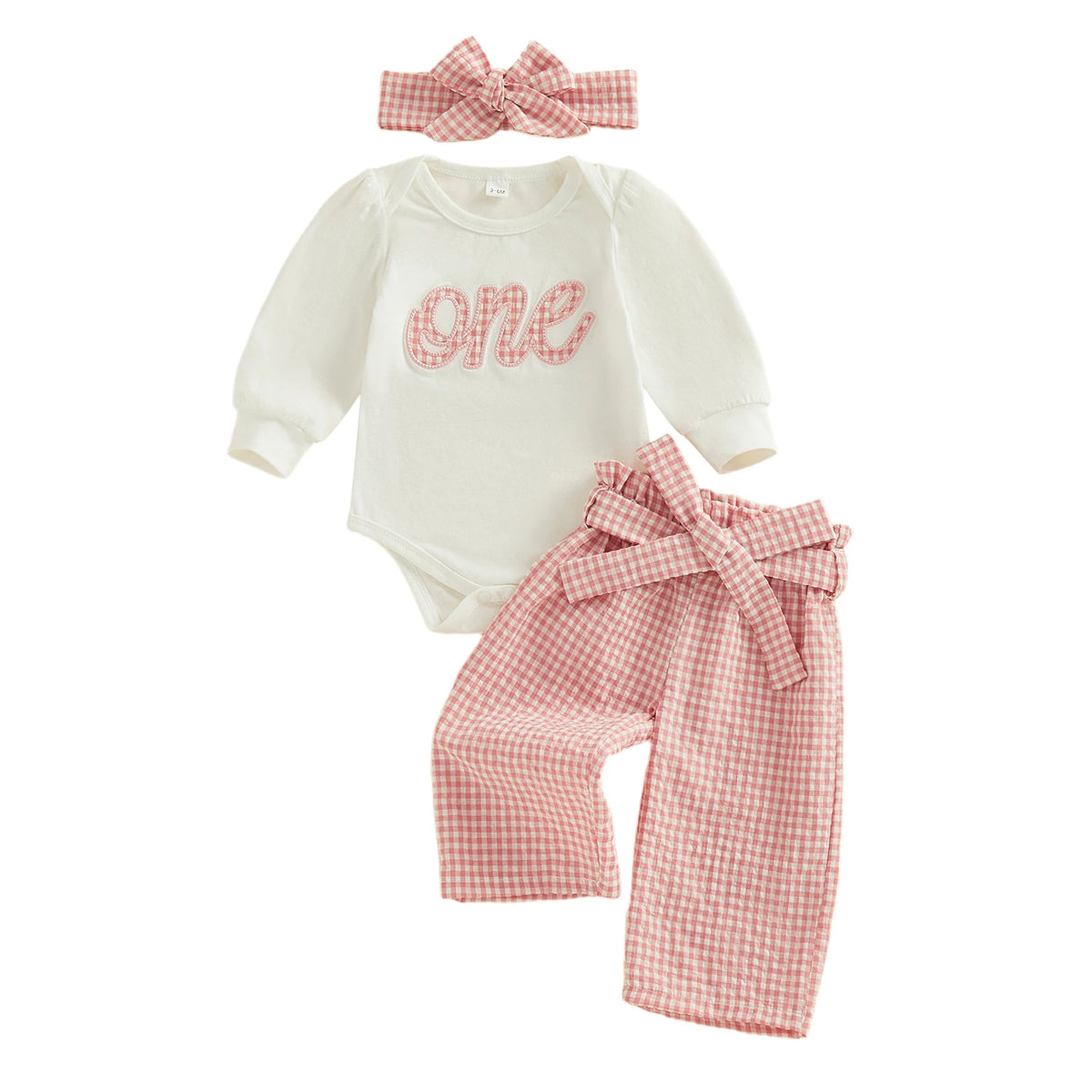Pink Gingham Birthday Set